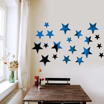 20 stuks ster muursticker 3D acryl spiegel muurstickers woonkamer decoratie muurstickers voor kinderkamer home decor blauw