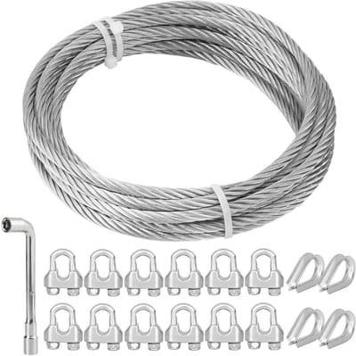 6 mm Roestvrijstalen Staaldraad Kabel - 5 m, Zware Kabel voor Katrolsystemen en Waslijnkits