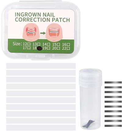 Set pleisters tegen ingegroeide teennagels - 10 stuks, zilver, nickel-titanium & TPE 18mm