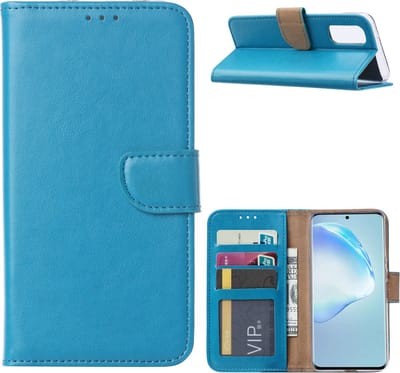 LuxeBass Hoesje geschikt voor Samsung Galaxy S20 - Bookcase Turquoise - portemonnee hoesje - telefoonhoes - gsm hoes - telefoonhoesjes