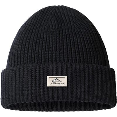 Chapeau chaud d'hiver pour hommes, bonnet en coton tricoté épais pour l'extérieur, pour le ski et la randonnée par temps froid noir