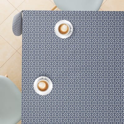 Dailygoods- Tafelkleed Waterdicht - Afwasbaar Plastic - Vierkant 140 x 140 cm - Duurzaam - Retro Bloemenpatroon - Gemakkelijk Schoon te Maken - Tafelzeil