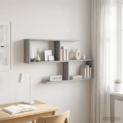 vidaXL - Wandplank - Grijs - Sonoma - 100 - x - 12 - x - 50,5 - cm - Bewerkt - hout