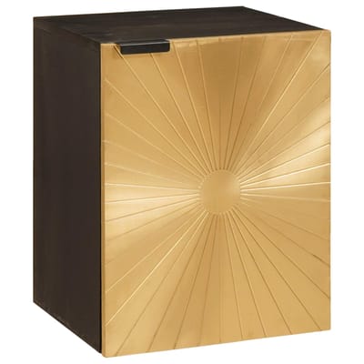 vidaXL - Badkamerkast - Zwart - en - Goud - 38 - x - 33 - x - 48 - cm - Massief - Mango - Hout