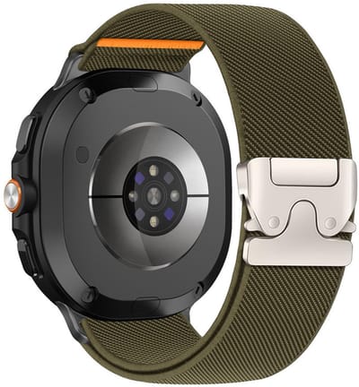 Nylon bandje - geschikt voor Samsung Galaxy Watch 8 (40mm) / Galaxy Watch 8 (44mm) / Galaxy Watch 8 Classic - elastisch parachute sluiting - army groen