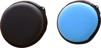 Set 2 Stuks Oortjes Zipper Case – Reizen, Vakantie – Opbergtas met Rits – Zwart & Blauw – Opberghoes – Beschermt Oortjes en Accessoires – Compact en Draagbaar – Op Reis en Dagelijks Gebruik
