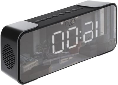 Draadloze Wekker Radio - Digitale Klok - Wakker Worden - Spiegeloppervlak - 19 cm - Zilver