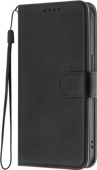Lederen Telefoonhoesje – Geschikt voor Samsung Galaxy S25, Magnetische Flip Bookcase Hoesje met Portemonnee-Zwart