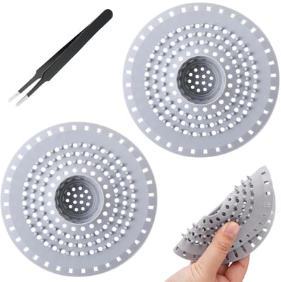 Dailygoods- Haarzeef Siliconen - Afvoerzeef - Haarvanger - Antislip - Gootsteenfilter - Waterdicht - 12,5 cm - Afvoerfilter