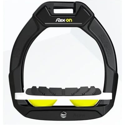 Veiligheidsstijgbeugels Paardrijden Incliné Grip Zwart/Wit/Geel Flex-On Safe-On