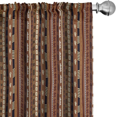 ABAKUHAUS Tribale Gordijnen – 2x75x225 cm – Multicolor – Microvezel