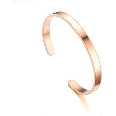 Bracelets manchettes tendance pour hommes et femmes, en acier inoxydable, doré, largeur 6 mm, bijoux de luxe beige
