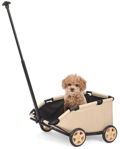 Opvouwbare Mini Hondenwagen voor Huisdieren - Multifunctionele Winkelwagen met Ingebouwd Kussen en Veiligheidstouw - Ideaal voor Buiten