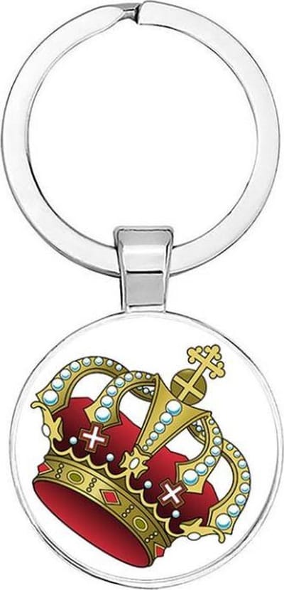 Akyol - Koning Sleutelhanger - King - jou king - koning - king - kroon - koningskroon - koningshuis - blauw bloed - 2,5 x 2,5 CM