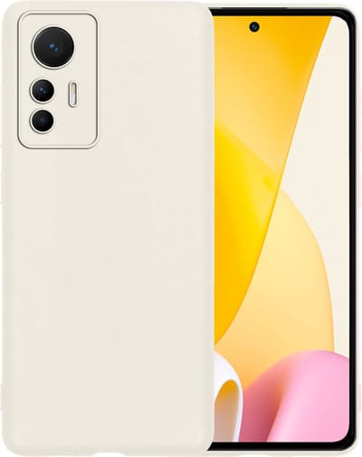 Hoesje - Geschikt voor Xiaomi 12 Lite - Sterk & Shockproof - Siliconen Case - Hoes Cover - Telefoonhoes - Wit