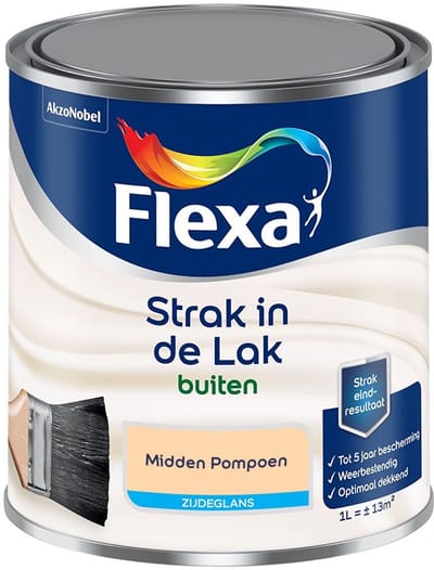 Flexa - Strak In De Lak Buitenlak Zijdeglans - Midden Pompoen - Mengverf - 1 L