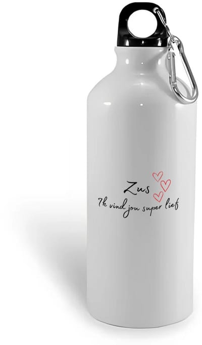 Hacebo® - zus ik vind jou super lief waterfles - Zus - de liefste zus - verjaardag - cadeautje voor zus - zus artikelen - kado - geschenk - water fles - 400ML