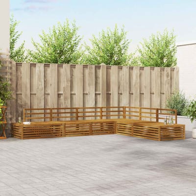 vidaXL - 7 - st - Buiten - bank - set - Massief - Acacia - Hout - Naturel
