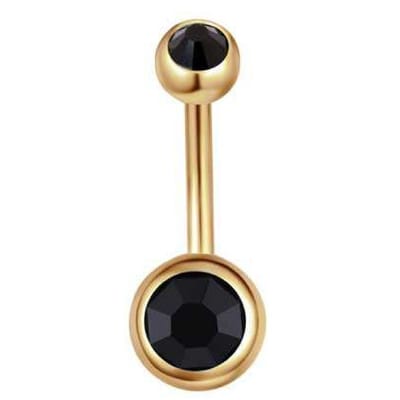 Navel Piercing - Goud Met Steentjes