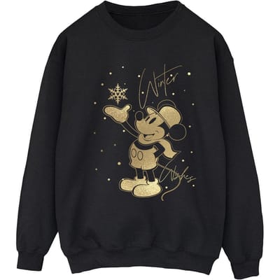 Disney Dames/Dames Winter Wishes Mickey Mouse Sweatshirt (Zwart)
