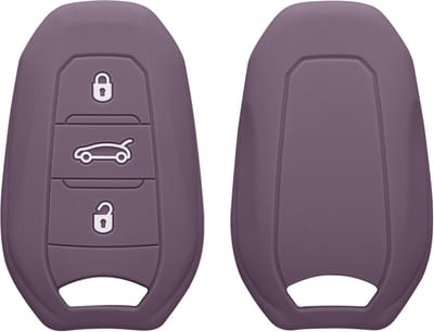 kwmobile autosleutel hoesje geschikt voor Peugeot Citroen 3-knops Smartkey autosleutel (alleen Keyless Go) hoes - TPU autosleutel behuizing - Beschermende auto sleutel case - Sleuteletui in Bleke iris