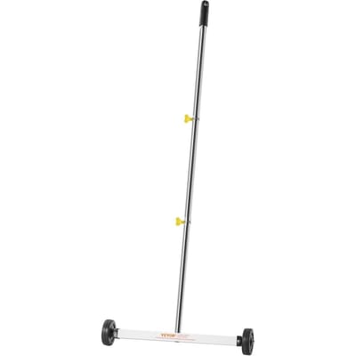 Balayeur Magnétique avec Roues, 43 cm, Capacité de Charge de 4,5 kg, Balayeur Magnétique Léger avec Manche Réglable, Ramasse Clous et Vis, Facile