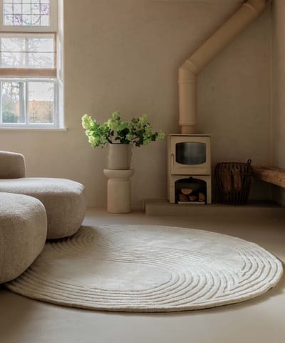 Rond design vloerkleed - Balans Dual ivoor 150