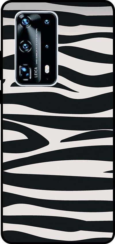 Smartphonica Telefoonhoesje Geschikt voor Huawei P40 Pro Plus met zebra opdruk - TPU backcover case zebra design - Zwart Wit geschikt voor Huawei P40 Pro Plus