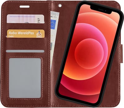 Hoes Geschikt vooriPhone X Hoesje Bookcase Hoes 2-in-1 Cover - Hoesje Geschikt voor iPhone X Hoes 2-in-1 Hoesje Case - Bruin