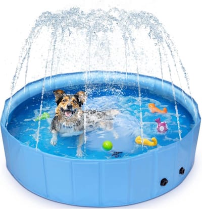 Solvix hondenzwembad - Hondenbad - PVC - 2-in-1 Ontwerp - Opvouwbaar en Draagbaar - Voor Grote Honden