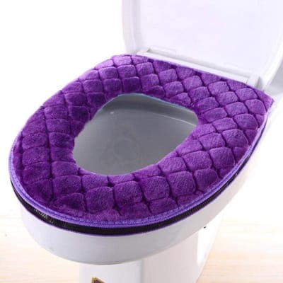 Toiletbril Cover - Zachte Toiletmat - Comfort Verhogend - Warm Pluche Materiaal - Universeel Model - Lila