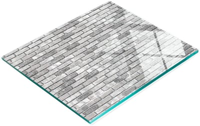 Keukenplank van gehard glas met decoratieve afbeelding van een bakstenen muur, 60x52 cm