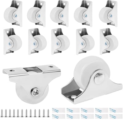 12-delige set 25mm kleine plastic meubelwielen - zware kwaliteit wielen voor binnen en buiten, ideaal voor meubels en apparatuur
