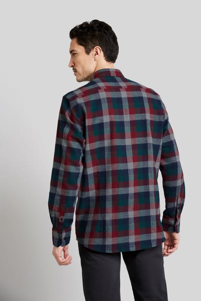Bugatti Herren Casual overhemd met button-down kraag