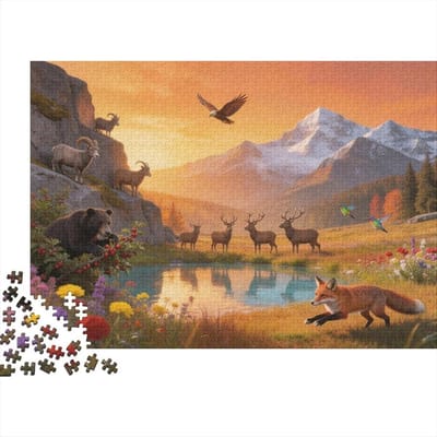 Puzzel 1000 stukjes - Volwassenen puzzel - Ontspannend spel - Gerecycled materiaal - 52 x 38 cm - Bergmeer