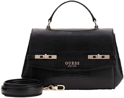 GUESS schoudertas handtas Melinda Top Handle Flap Bag Black zwart