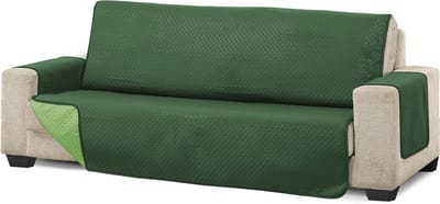 Martina Home Bankhoes, gewatteerd, groen/fles, 4-zits, diamant