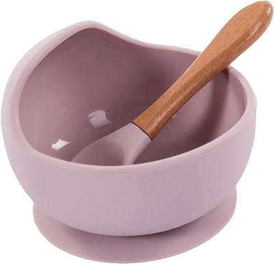 Bo Jungle B-Suction Bowl Roze Kommetje met Lepel B500620
