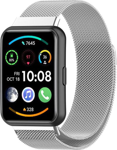 Milanees Smartwatch bandje - Geschikt voor Huawei Watch Fit 2 Milanese band - zilver - Strap-it Horlogeband / Polsband / Armband