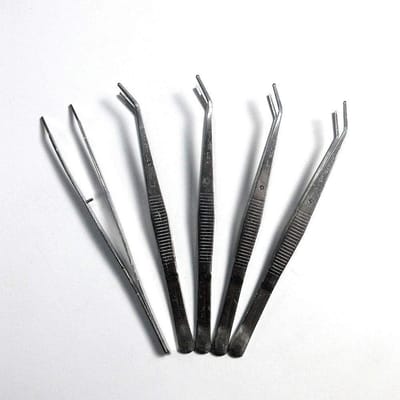 Gebogen Pincet - Precisie Pincet - Klus Klussen - Deluxe Model - 6 inch - Zilver