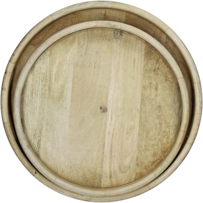 Dienblad Vie - set 2 stuks - Naturel Hout - Decoratief Serveerblad