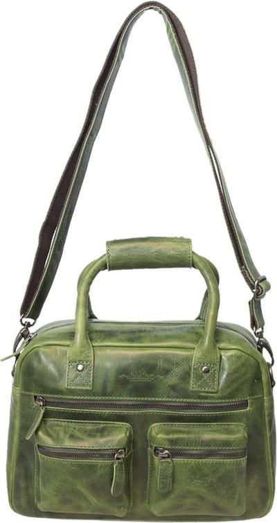 Tas Dames Lichtgroen Leer – Lederen Schoudertas – Handtas Echt Leer - Medium Formaat