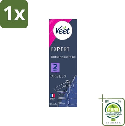 1 x Veet Expert - Ontharingscrème met applicator - Oksels - Alle huidtypes - 100ml - Ontharingscrème - Veet - Oksels - Scheercrème - Huidverzorging