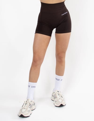 Eternity High-Waist Short | CAPO FINALE - Shorts | XS | Kleur Bruin | Sportkleding | Activewear | Gymkleding | Fitnesskleding | Sportoutfit | Fitness | Hardlopen | Crossfit | Yoga | Pilates | Krachttraining