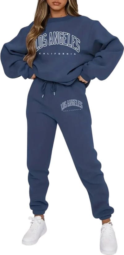 Livano Joggingpak Dames - Huispak - Trainingspak - Volwassenen - Capuchon - Jogging Pak - Joggingbroeken - Broek - Hoodie - Blauw - Maat S