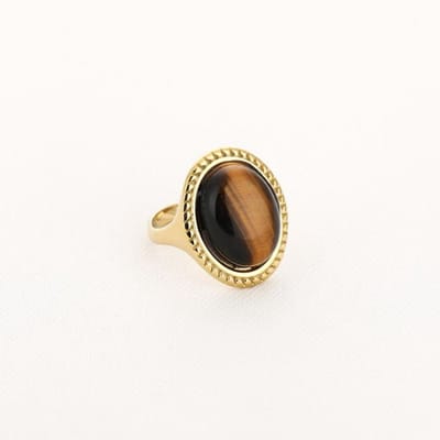 Bijoutheek Ring (Sieraad) Ovaal Groot Tigers Eye