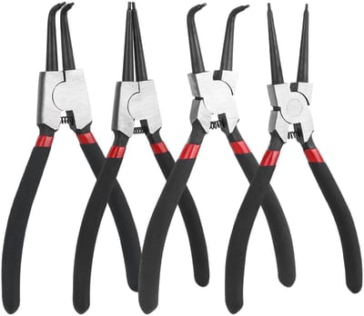 Dailygoods- Borgringtangset 4-delig - Draagbare opbergtas - Koolstofstaal - Ergonomische handgreep - Voor binnen- en buitenzekeringen - Duurzaam en corrosiebestendig - Tangset