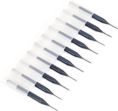 10-delige Freesbitset voor CNC, Spiralfrees, Carbide Coated Bits voor PCB Graveren en End Mill Bewerking