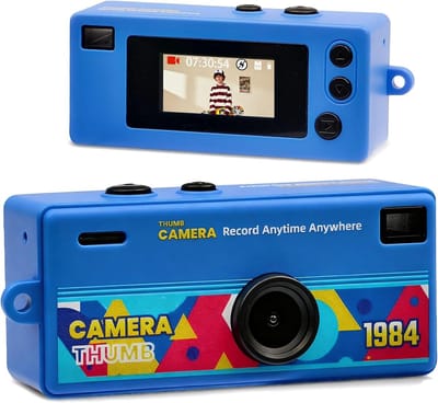 Mini digitale camera met 0,96 inch LCD-scherm, 1080P, 130° groothoeklens, met de look van oude foto's uit de jaren 90, sleutelhangerformaat, ideaal als verjaardagscadeau, onderdeel van een collectie met 8 verschillende ontwerpen (32 GB).