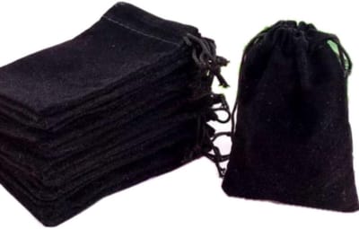 Velvet Zakjes - Opbergtasjes Sieraden - Sieraden Opbergen - Elegante Sluiting - 10x7.5 cm - Zwart